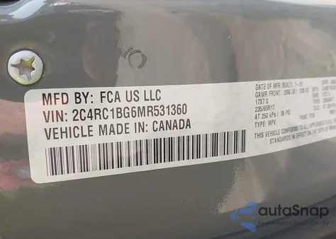 2021 Chrysler Pacifica Touring L from USA, damaged, VIN 2C4RC1BG6MR531360